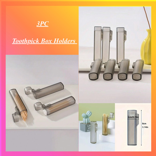 3pcs plastic toothpick - plastic, box