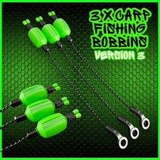 3 x Carp Fishing Bobbins. Bite Indicators.Bobbin Set For Carp Fishing.(Version3)