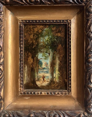 Antique oil painting - oil, fine