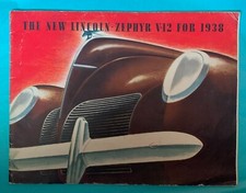 1938 Lincoln "ZEPHYR V12" - Original Car Dealer Sales Brochure / Catalog