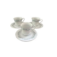 3 x Windsor by Crown Ming China Floral Cups & Saucers Jian Shiang