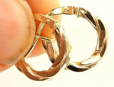 9ct gold hoop earrings 12mm fancy rope creole solid 9 carat yellow gold sleeper