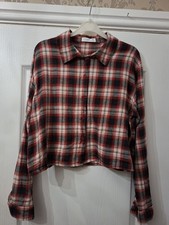 Ladies Cropped Checked Shirt