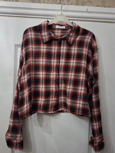 Ladies cropped checked - cropped, shirt