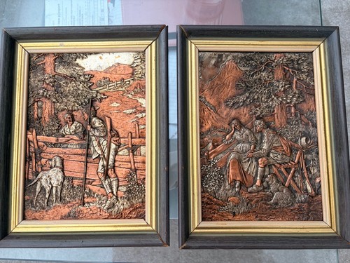 Vintage copper relief wall - vintage,