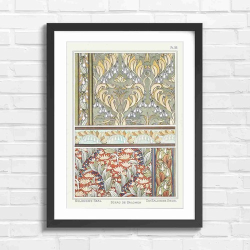 Art nouveau floral pattern - art,