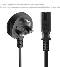 For Xbox Series S Xbox Series X Power Cable IEC C7 Figure 8 Mains Power Cord 1.8