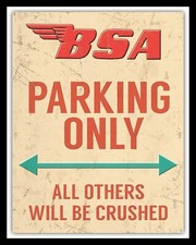 BSA PARKING ONLY BRITISH