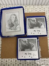 x3 Vintage Innovative Design Metal Silver Photo Frame 5”x7” And 6”x4” Dog Frame