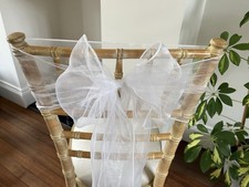 40 X White Organza Sashes