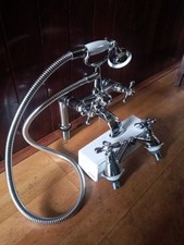 Reconditioned victorian bath+basin taps.New shower hose and head.