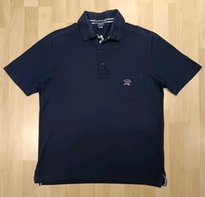 PAUL & SHARK Yachting Chest Pocket Polo Shirt Mens Dark Blue L Pit To Pit 22.5"