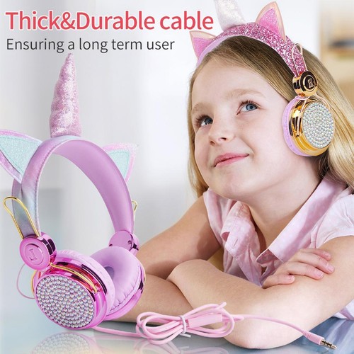Pink glitter kids headphones - pink,