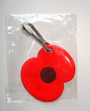 Red poppy plastic flat key