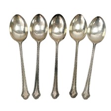 5 Silver Teaspoons Vintage