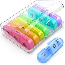 7 Day Pill Box Weekly Dispenser Container Tablet Daily Case Medicine Organizer
