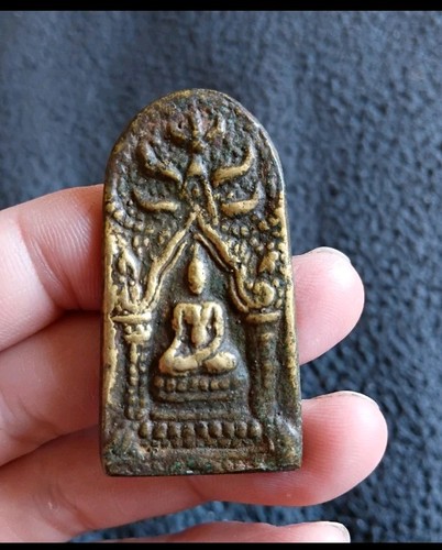 Thai buddha brass amulet - brass,