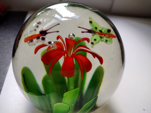 Hand blown butterflies - butterflies, flower