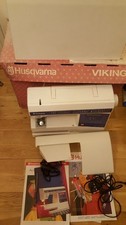 husqvarna viking 350 computer sewing machine, lead, pedal & accessories boxed