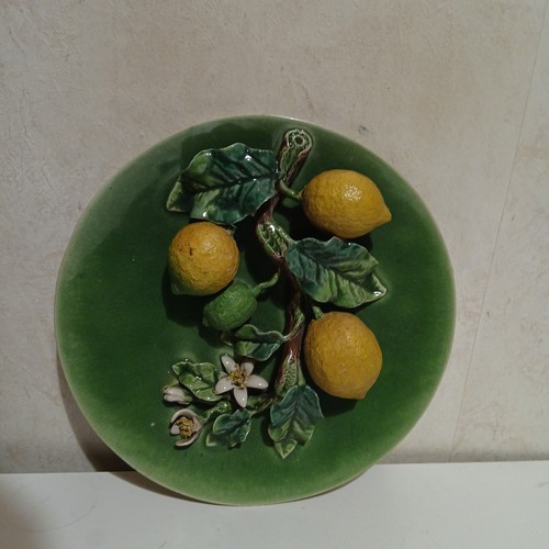 Menton majolica lemon plate - majolica,