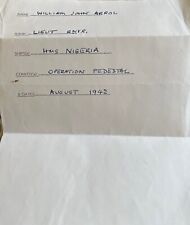 HMS Nigeria Lt W.J Arrol