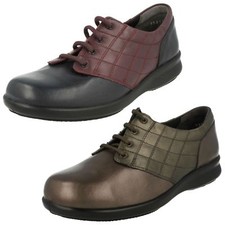 Ladies Easy B Extra Wide Fit Casual Everyday Lace Up Leather Shoes Sizzle