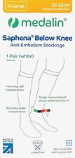 Medalin Saphena Below Knee Anti-Embolism Stockings-White XL 29-33cm