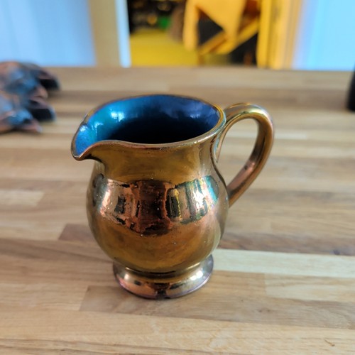 Vintage copper lustre jug - copper,