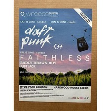 DAFT PUNK/FAITHLESS WIRELESS FESTIVAL 2007 POSTER SIZED original music press adv
