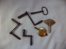 Job Lot Of 5 Antique Various Clock Winding Keys  And Pendulum