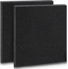 2 Pcs 12x12x0.25" Black Anti-Static Foam Pad High Density Polyurethane Sheet