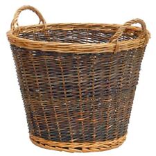 46cm Tall Two-Tone Lighweight Rattan / Wicker Fireside Log Basket