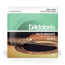 D'Addario EZ920 85/15 Bronze 12-54 Acoustic Guitar Strings, Medium-Light