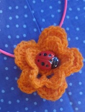 Orange Hand knitted Crochet