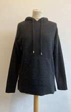 Womens F&F Hoodie Size UK 8 100% Cashmere Charcoal Grey Pullover Tesco Comfort