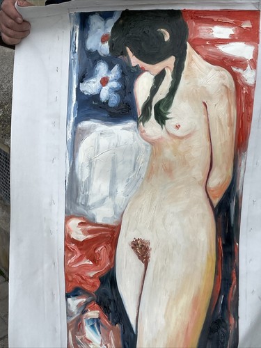 Lady with locks nudist oil - lady,