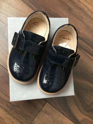 Clarkes navy patent shoes - clarkes,