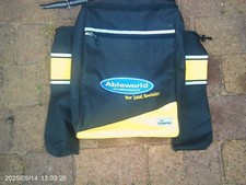 ABLEWORLD 2 COMPARTMENT MOBILITY SCOOTER SEAT BACK BAG WITH STICK HOLDERS.