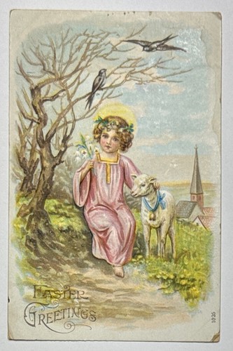 Easter greetings girl child - greetings,