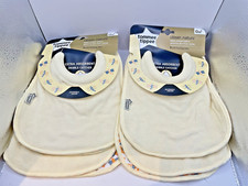 TOMMEE TIPPEE CLOSER TO NATURE FEEDING BIBS 2  X 4  PACK BRAND NEW  (8 X YELLOW)