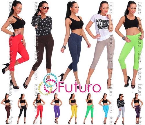 Cotton leggings length - cotton, 3/4