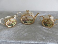 Beautiful Vintage Hunting Scene Sadler Tea Set - Teapot, Sugar Bowl and Milk Jug