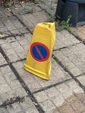 Unknown JSP? No Parking/waiting Road Work Traffic Cone Yellow (Damaged)