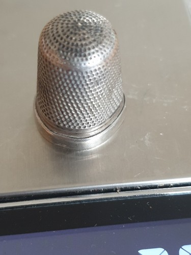 Antique solid silver thimble - antique,