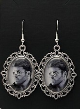 SILVER 925 GEORGE MICHAEL EARRINGS - ICON POP JEWELLERY 80s 90s WHAM GIFT