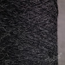 SOFT BRUSHED ALPACA MERINO WOOL YARN 3 PLY 250g CONE DARK GREY CHARCOAL WHITE