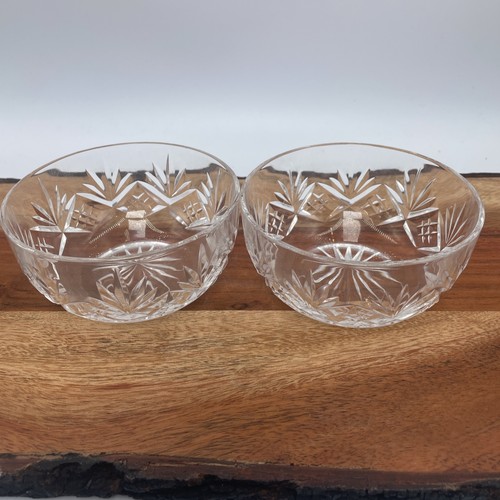 Pair cut glass - of, dessert