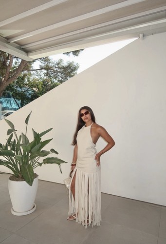 Zara fringe halter maxi - halter,