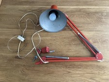 Vintage Mid-Century vintage Articulated desk angle lamp HCF Denmark red 