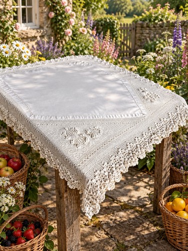Vintage floral raised lace - raised,